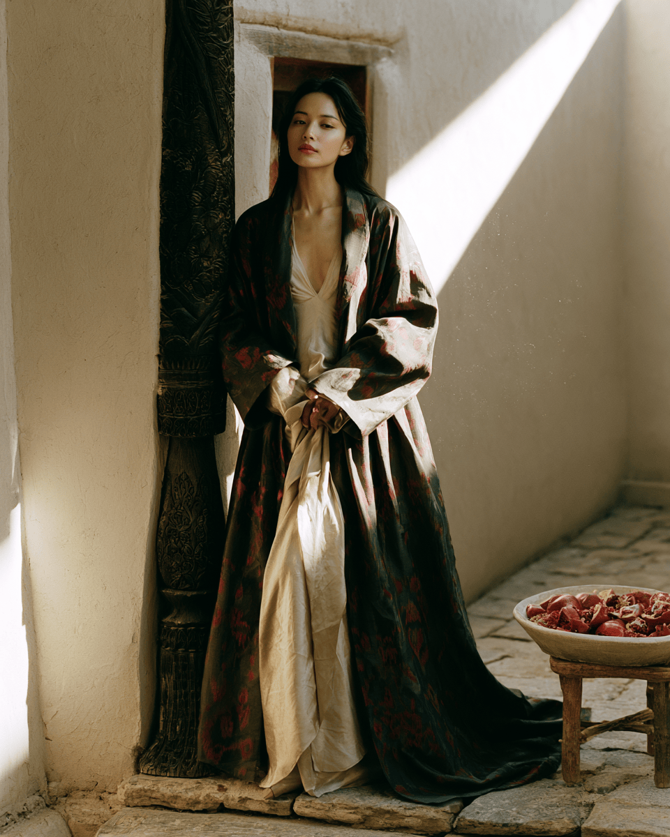 Heritage atlas silk robe
